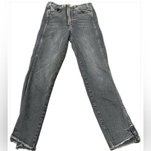 MCGUIRE Blank Denim Frayed Hem Zip Up Pants, Size 25